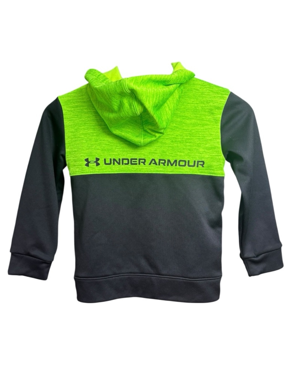 Under Armour Kids' Size 6 Neon Green & Black Hooded Zip Jacket - Picture 2 of 7